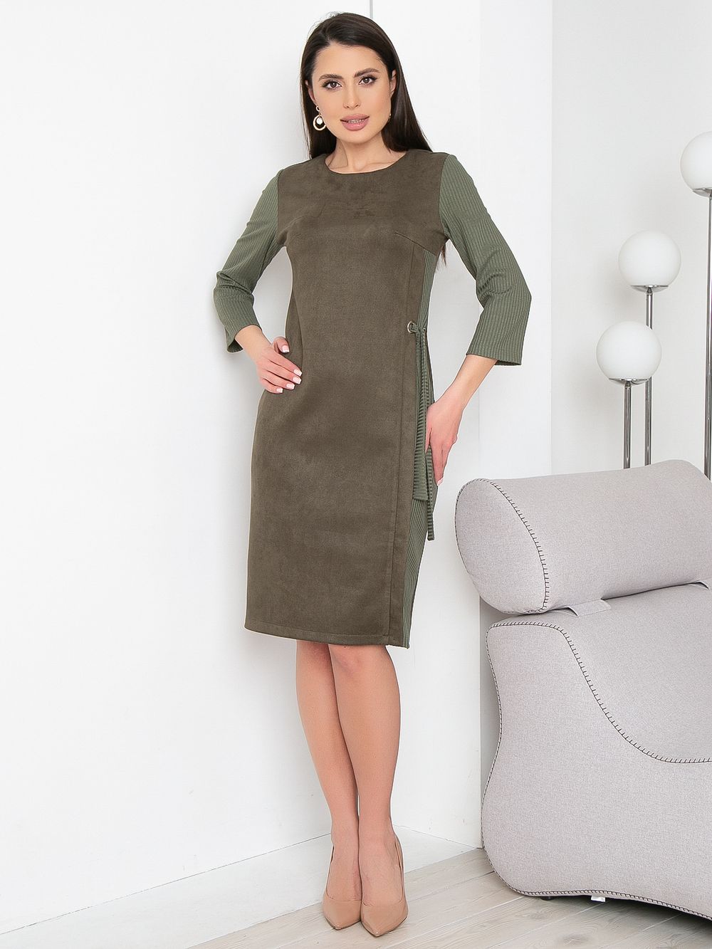 Платье Идеальный образ(замша,хаки) Diolche (Акция)