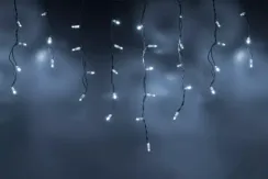 Светодиодная бахрома 108 холодных белых LED ламп, 3*0.6 м., 220В, мерцание, белый резиновый провод, Teamprof (TPF-i3*0.6F-RW/W)