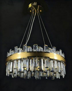 Люстра подвесная светодиодная Lanbos, LED 76 Вт, до 15 кв м, золото