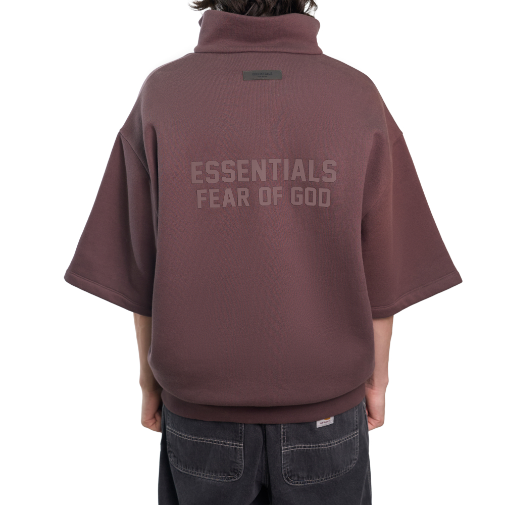 Fear Of God Essentials Half-Zip 3/4 Sleeve Shirt "Plum"