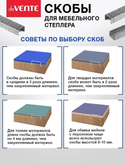 Скобы строительные канцелярские для степлера мебельного 53/8 1000 шт