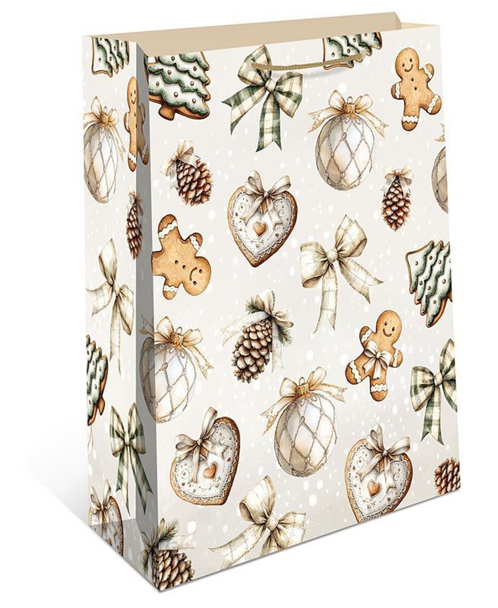 Пакет подар. бум. новогодн. 33*42*10см 157гр/м Пряники