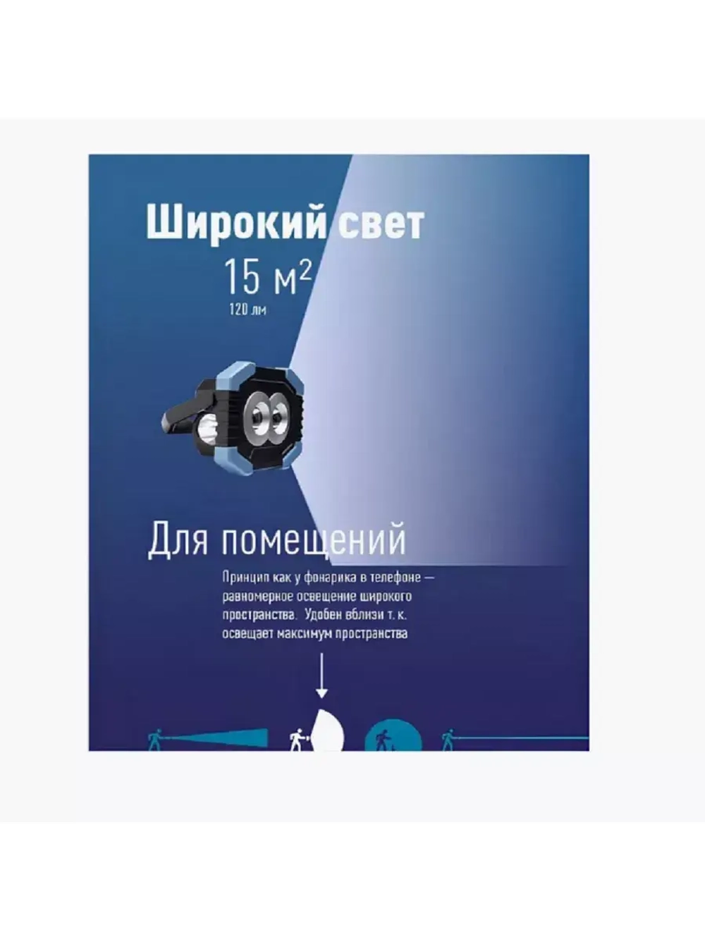 Фонарь прожектор  Космос КOS702B 4ВтCOBLED+1ВтLED