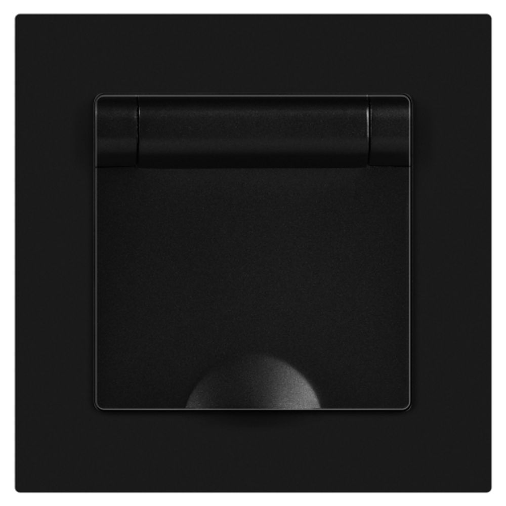 Розетка Intro Accent 6-203-05 с заземлением 2P+E Schuko с крышкой 16А-250В IP20 СУ антрацит