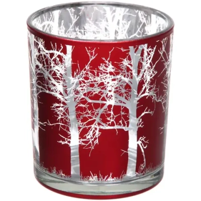 Подсвечник «Зимний лес» 8,5*10 см, Красный