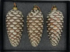 Набор елочных украшений Шишки 15х6,8 см., коричневый, 3 шт., Christmas DeLuxe (13123)