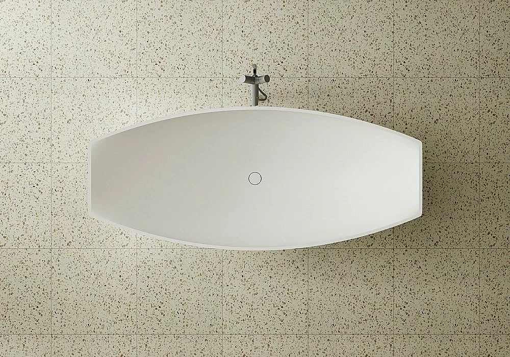 Ванна из искусственного камня ABBER Stein AS9610 180х80 белая матовая