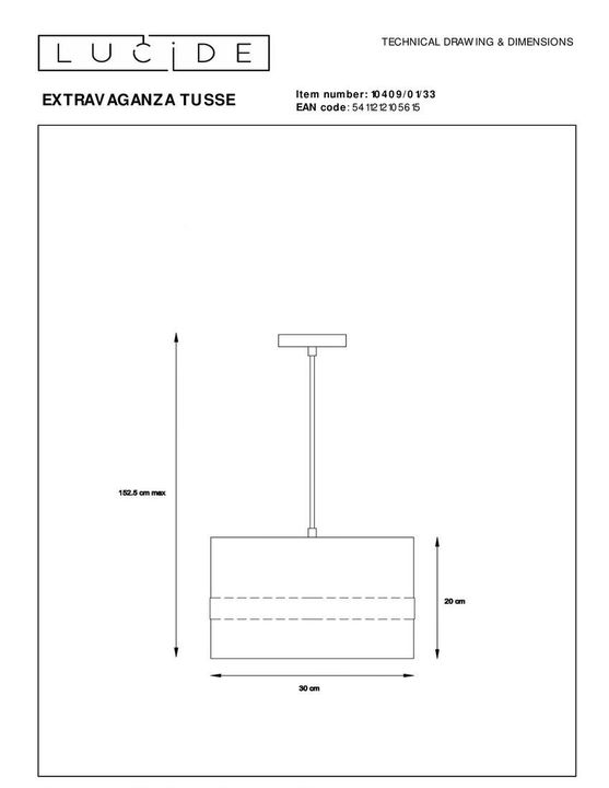 Подвесной светильник Lucide Extravaganza Tusse 10409/01/33