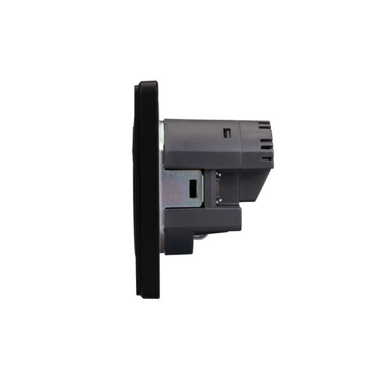 Розетка ROUND 1-ая с/з с/у з/ш 16А с USB A+C быстрой зарядки 5В/3А оникс KRANZ