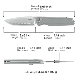 Нож складной SRM 258L-GK2 Terrier Beadblast (140Cr Laminated, Grey G10)