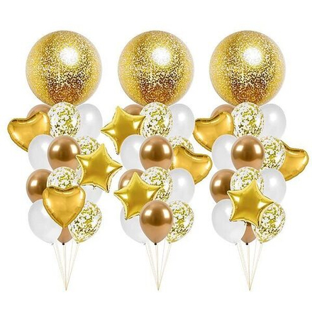 Большой сет шаров с золотыми сферами