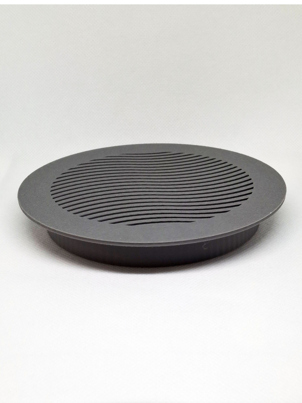 Решетка вентиляции с фланцем D 125 мм (пластиковая, серая)