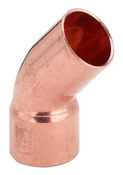 Viega угольник медный 15 мм. 45° однораструбный (серия 95040 медные фитинги под пайку)