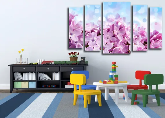 Модульная картина "Лиловая сирень"