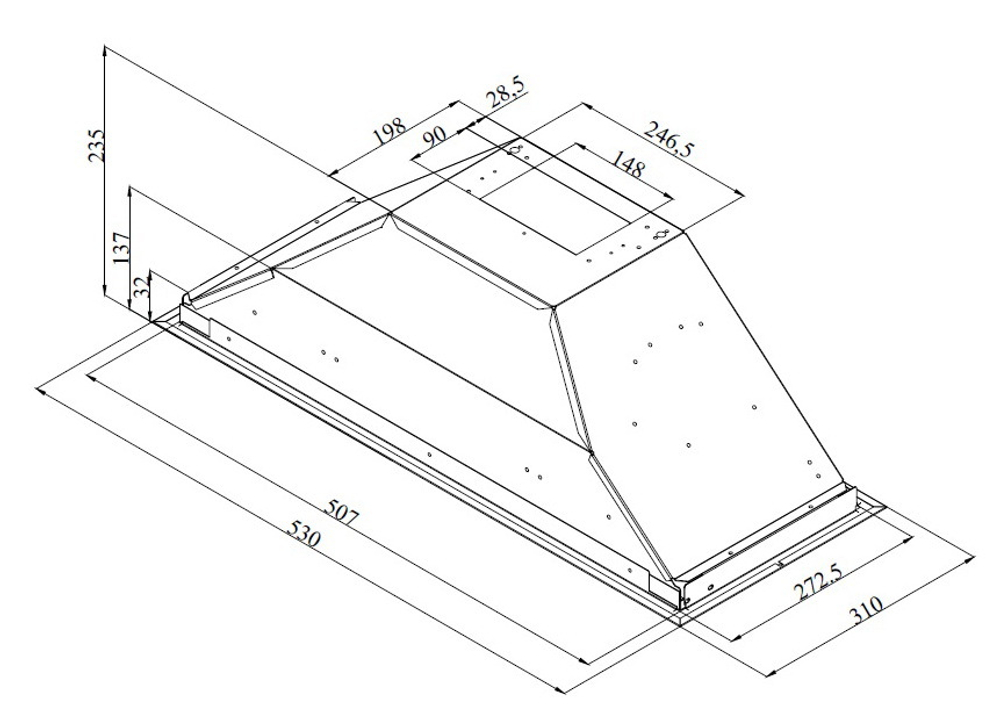 Встраиваемая вытяжка Indesit INAE 52FLS X