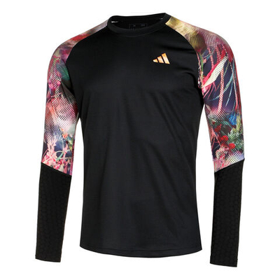 Мужское теннисное поло adidas Melbourne HEAT.RDY Long-Sleeve Top Long Sleeve Men - Black, Multicoloured