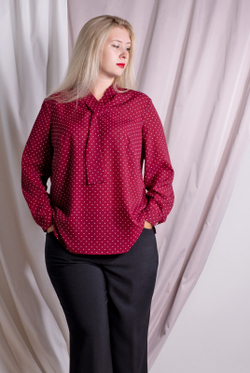Блузка 3406ВЕ, рубин бел.горох #84РБГ093406ВЕ