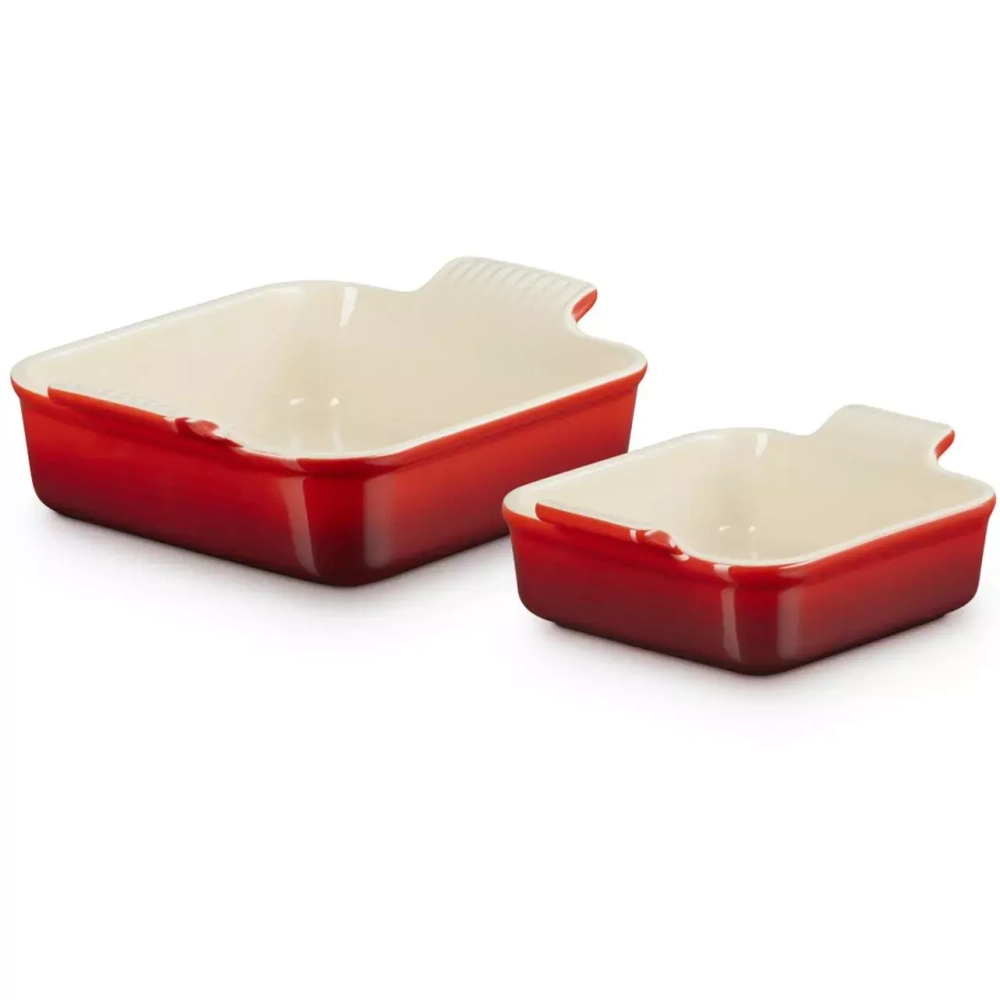 Le Creuset - Набор квадратных форм 20+13 см для запекания, черешня. / артикул   79094000600080  / GTIN 843251176724