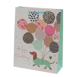 GAEM Пакет подарочный L (бумага 210г/м2, блок микс 12шт), L31 W12 H40 см, 4в.