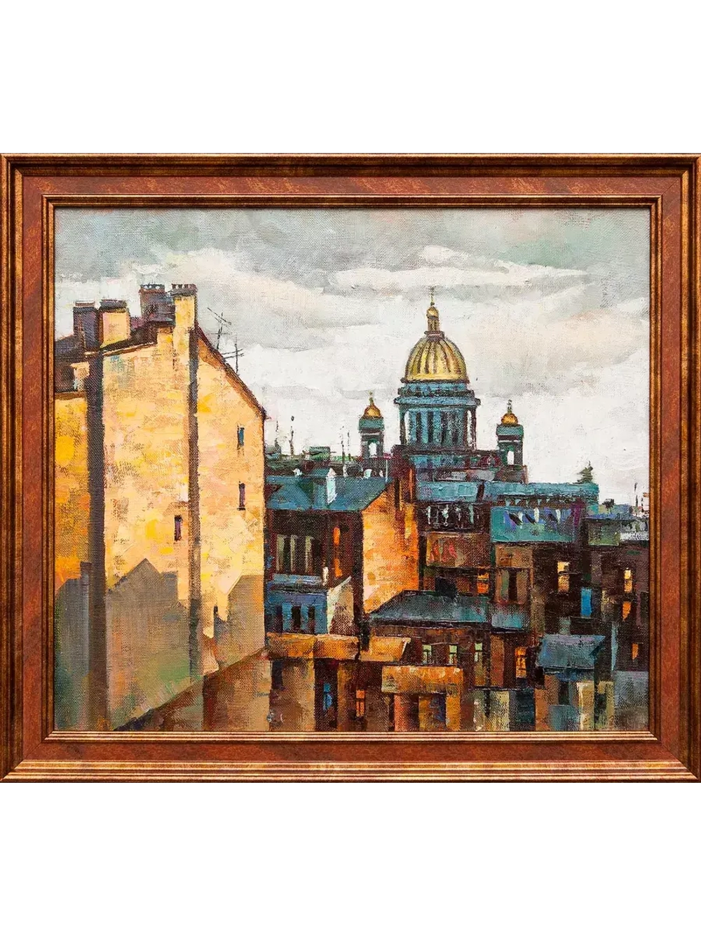 Картина маслом «Крыши Петербурга» Крухмалев