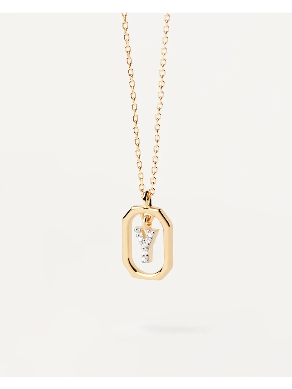 Колье женское PDPaola Мини-Буква Y серебро 925 пробы покрытое золотом 750 пробы CO01-536-U