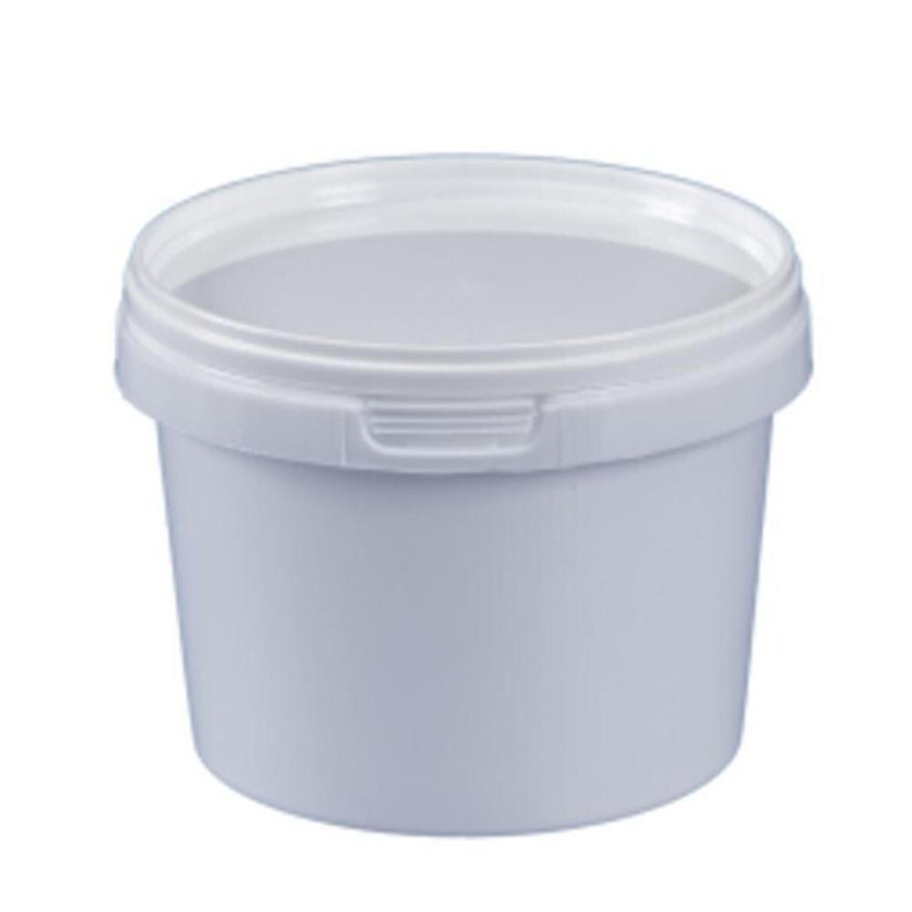 Ведерко без ручки 1,1л. + крышка с замком цвет белый