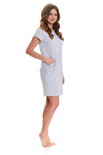 Сорочка свободного кроя в горошек (Размер: S) (Цвет: белый)