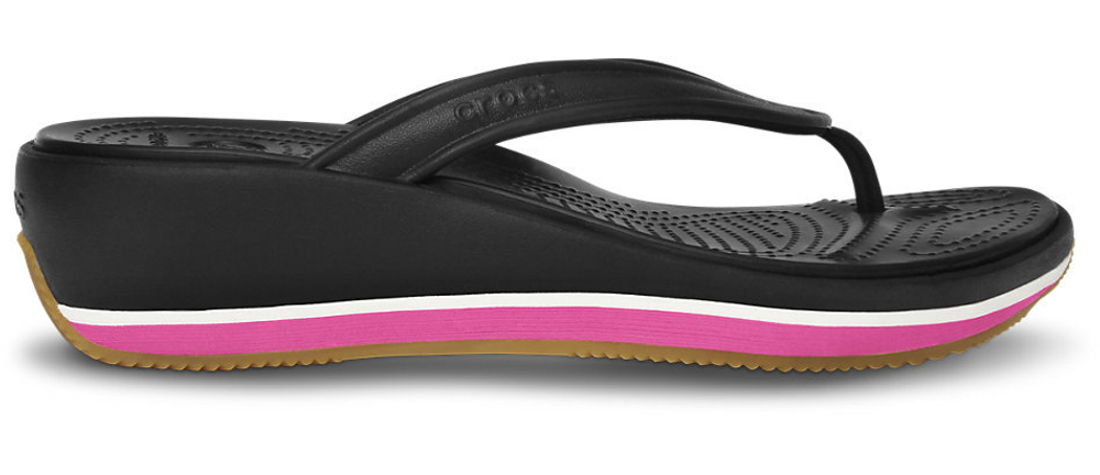 Сандалии Women’s Crocs Retro Flip Wedge Black / Fuchsia