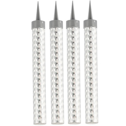 Свеча-фонтан в серебряном цвете, 12 см, 40 сек, 4 шт