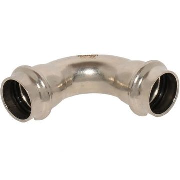 Угольник 90° пресс Rommer 22 мм двухраструбный из нержавеющей стали (RSS-1003-000022)