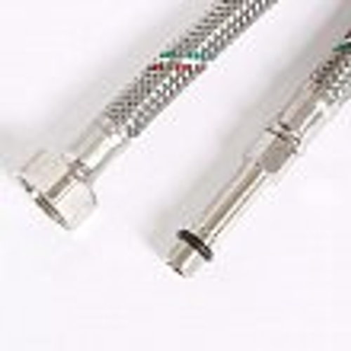 UNI-FITT Гибкая подводка для смесителя МL10х1 - 1/2", 40 см, удлиненный штуцер, DN 8, оплетка из нержавеющей