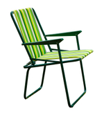 Кресло складное Фольварк мягкое арт.с565/91 (5 шт в упаковке (каркас зеленый, ткань зелено-желтая полоска))