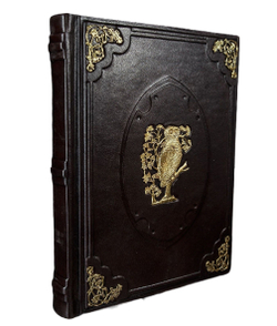 "Книга мудрости" Книга подарочная в кожаном переплете с ажурными уголками и накладкой в виде совы