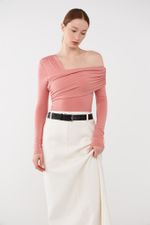 ТОП-БОДИ НА ОДНО ПЛЕЧО, ПУДРОВЫЙ РОЗОВЫЙ