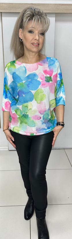 Итальянский трикотажный цветной блузон