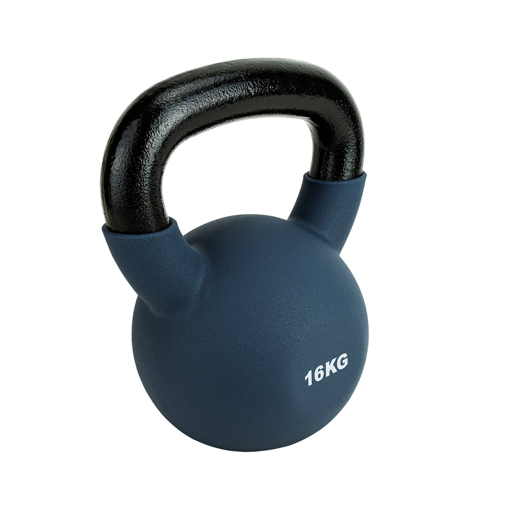 Гиря TORRES 16 кг, чугун в неопреновой оболочке, серый