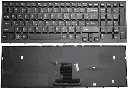 Клавиатура для ноутбука Sony Vaio VPC-EB Series, черная, с РАМКОЙ