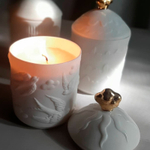 🍀 фарфоровый подсвечник со свечой Ласточки — Leoleo handmade