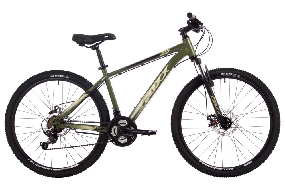 Велосипед FOXX 26" CAIMAN зеленый, сталь, размер 18