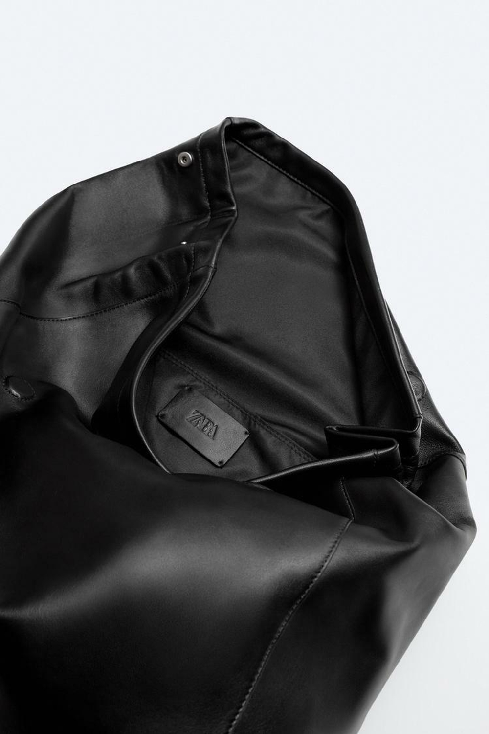 ZARA КОЖАНЫЙ КЛАТЧ XXL, ЧЕРНЫЙ