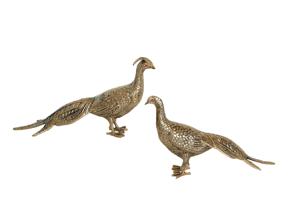 Бронзовые статуэтки Павлины пара 19 х 30 см,