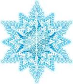 Плакат вырубной А4, двухсторонний "Снежинка" (Сфера)