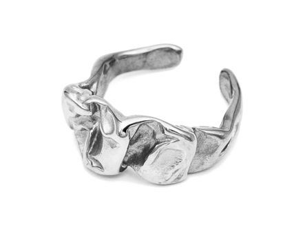 Кольцо "Мятый металл" 11мм, сталь