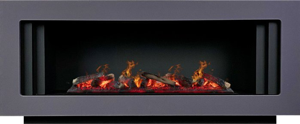 Каминокомплект Line SFT - Серый графит с черным с очагом Design L1000RF 3D PS/LOG