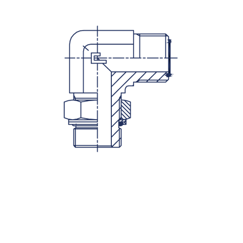 Штуцер FH90 D18 ORFS 1.3/16 - BSP 3/4