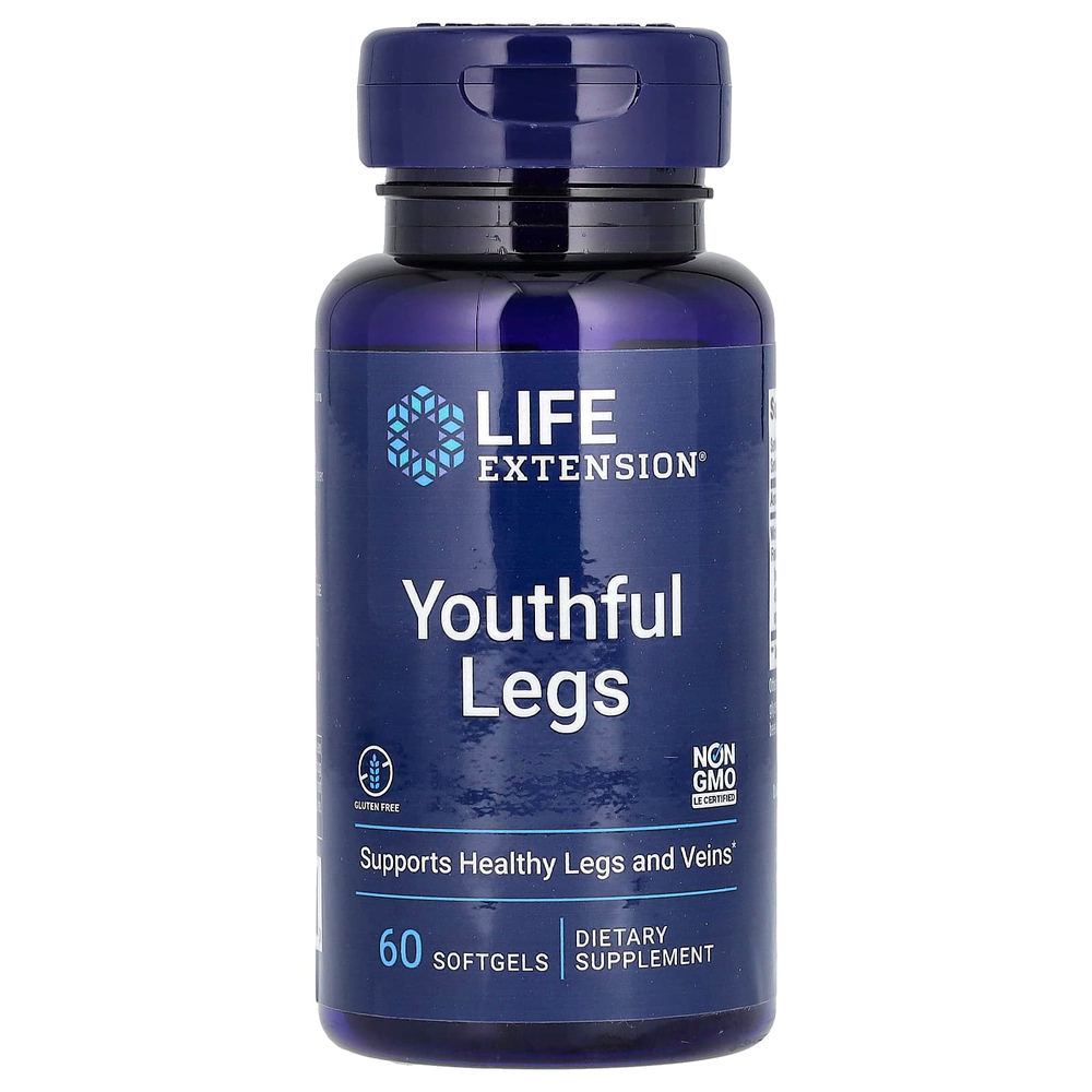 Life Extension, Youthful Legs, добавка для молодости ног, 60 капсул (250 мг в 1 капсуле)