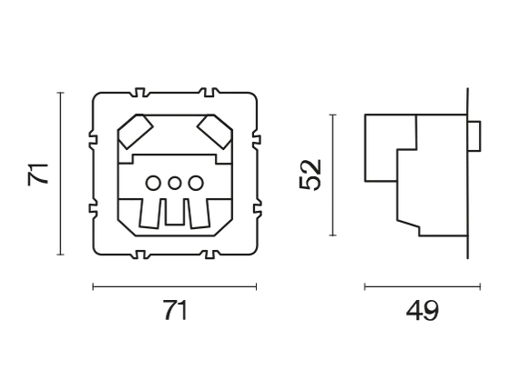 Механизм розетки с заземлением и защитными шторками 16А, с USB A+A, S70 vls0404m