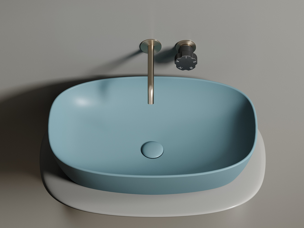 Умывальник чаша накладная овальная (цвет Зеленый Матовый) Element 610x385x140мм