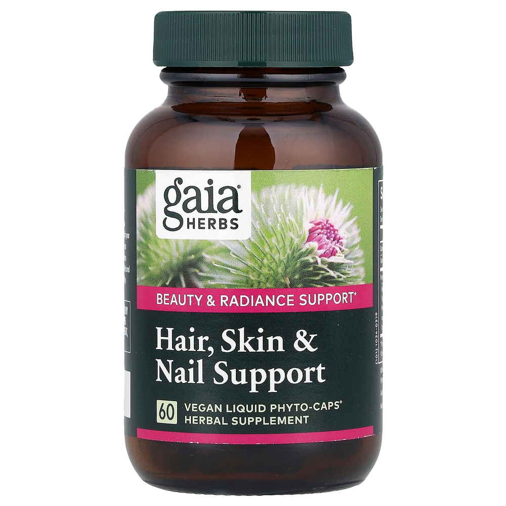 Gaia Herbs, Поддержка для волос, кожи и ногтей, 60 веганских капсул Liquid Phyto-Caps