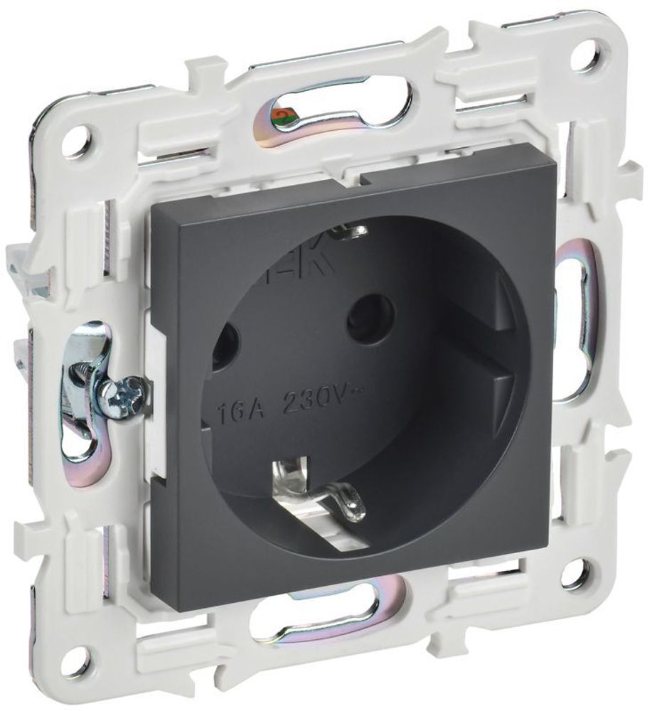 Розетка SKANDY 16А с заземл. защ. шторки безвинт. крепл. SK-R06T титан IEK SK-R14-16-1-K48 Розетка SKANDY 16А с заземл. защ. шторки безвинт. крепл. SK-R06T титан IEK SK-R14-16-1-K48